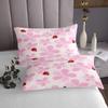 3 Piece Red Ladybug Quilt Bedding Set Women Aldult Lightweight Bedding Pink Flowers Bedspread Set Cherry Blossoms Bedspread Coverlet Soft Microfiber Home Quilt Set for King Bed All Season view 3