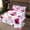 3 Piece Kawaii Ladybug Quilt Bedding Set Women Aldult Lightweight Bedding Flowers and Plants Bedspread Set Pink and Blue Bedspread Coverlet Soft Microfiber Home Quilt Set for King Bed All Season view 1
