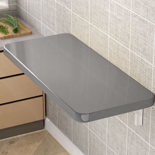 FERFXN Wall-Mounted Drop-Leaf Foldable Table, Space Saving Laptop Desk, Premium Material, Floating Folding Table, Sturdy Hanging Table for, Study, Bedroom 30x50cm/12x20in(WxL) Gray