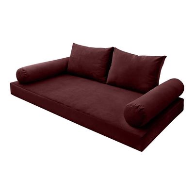 V1 Velvet Indoor Daybed Mattress Pillow Cover Complete Set Knife Edge Full AD368