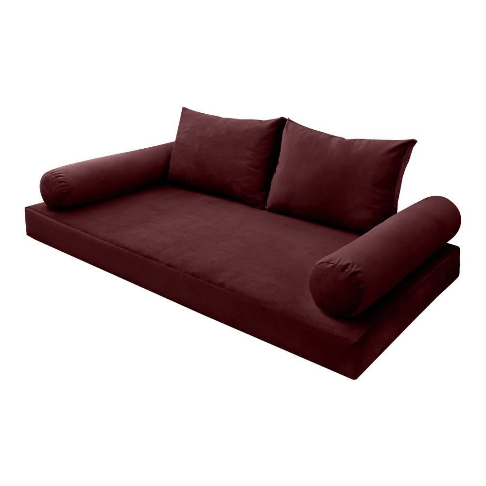 V1 Velvet Indoor Daybed Mattress Pillow Cover Complete Set Knife Edge Full AD368