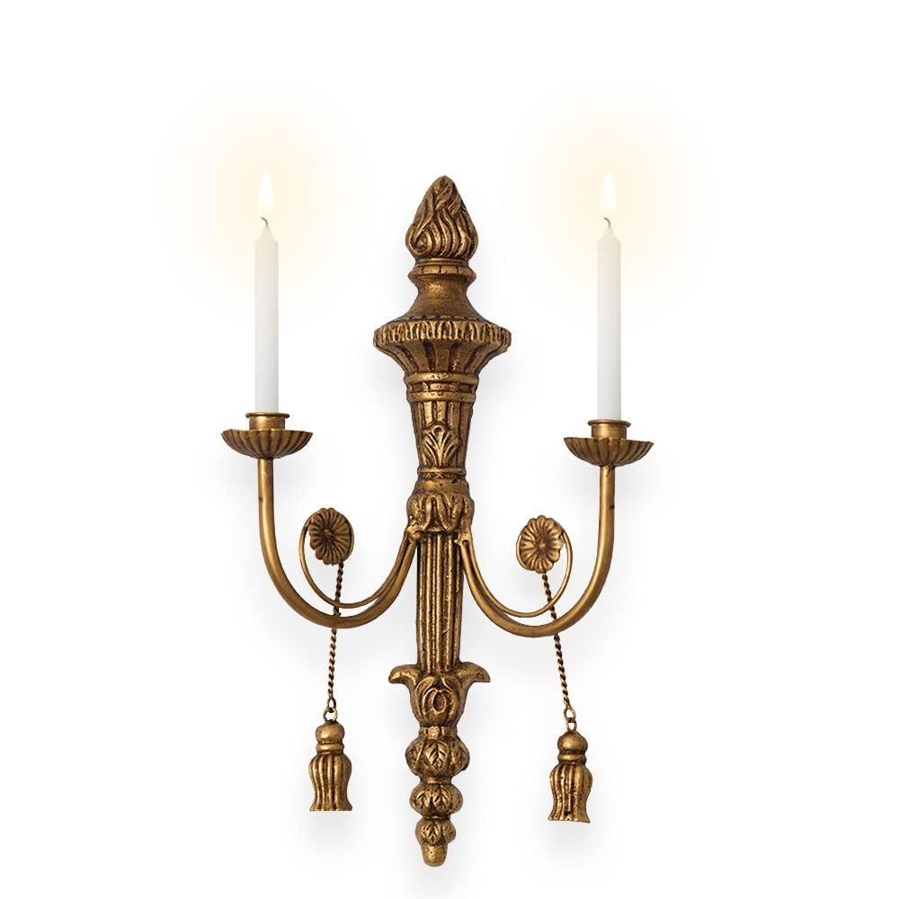BOOMLATU Metal Wall Mounted Candle Sconces Holders,Vintage Hanging Candle Holder for Wall,Home Wall Art for Living Room Fireplace Yard Pathway