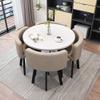 Dinning Room Table Chairs,Modern Dining Set,Kitchen Table and Chairs for 4,Office Conference Table,Small Meeting Room Dining Table Set,Business Reception 1 Table 4 Chairs Set (Color : Khaki, Size : view 1