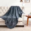 Home Soft Things Willow Striped Faux Fur Throw Blankets, Grey, 50" x 60", Super Soft Cozy Warm Comfortable Throw for Living Room Couch Bed Chair Bedroom Home Dcor view 1