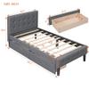 Anwickmak Twin Size Upholstered Platform Bed with 2 Storage Drawers and Headboard, Modern Twin Bed Frame Single Bed Frame for Boys Girls Kids Teens, Wood Slat Support, No Box Spring Needed (Gray) view 2