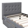 Anwickmak Twin Size Upholstered Platform Bed with 2 Storage Drawers and Headboard, Modern Twin Bed Frame Single Bed Frame for Boys Girls Kids Teens, Wood Slat Support, No Box Spring Needed (Gray) view 4