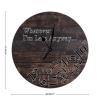 Swavecat Whatever I'm Late Anyway Clock Vintage Brown Wood Grain Distressed Wood Wall Clock Retro Farmhouse Round Hanging Wall Clocks Non-Ticking Silent Wall Clock for Home Office 12inch view 2