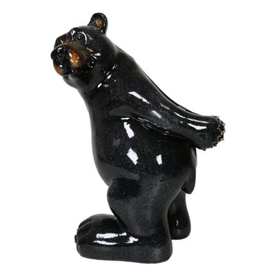 1 Pcs of Rustic Western Mountain Black Bear Piggybacking Wine Bottle Holder Figurine