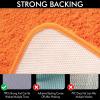 MIULEE Orange Bathroom Rugs Sets 3 Piece Including U Shaped Toilet Rug - Soft Absorbent Bath Mats Set with Non Slip Rubber Backside, Machine Washable - 20"x30"+16"x24"+U 20"x20" view 4