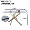 51inch Dining Table for 4-6 Pepole, Modern Glass Dining Table with 0.39" Thick Glass Top and Stainless Steel Legs, Kitchen Table for Dining Room view 2