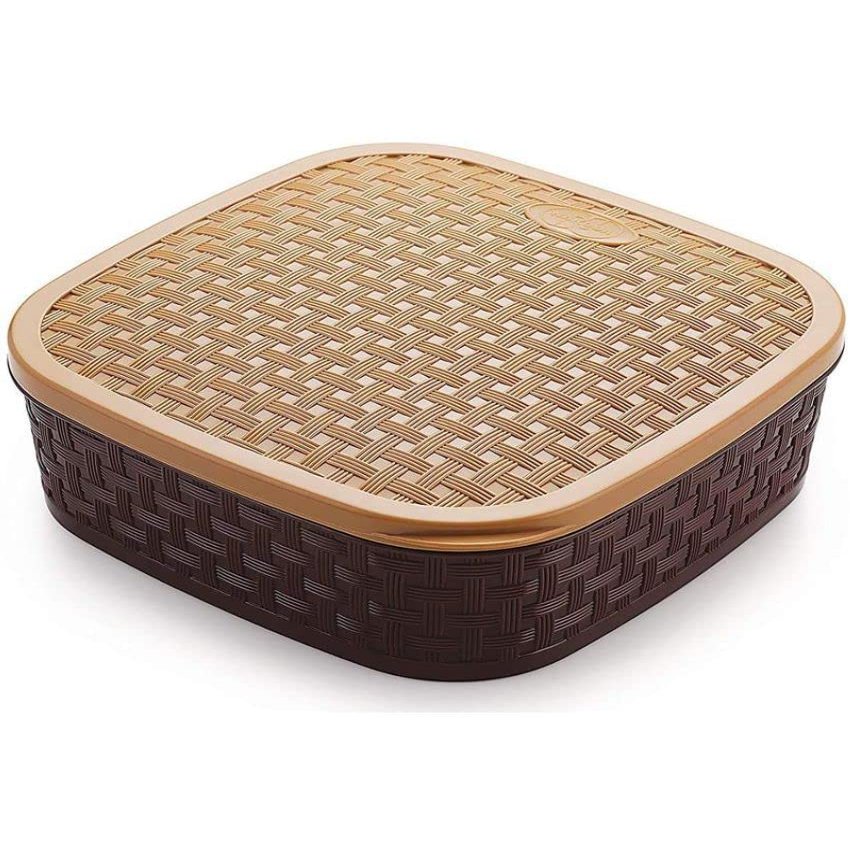 Shopping 24 Mart Box Dabba for Keeping Spices, Spice Box for Kitchen, Plastic Wooden Style Masala Box, Masala Container
