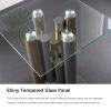 20" Square End Table Sofa Side Table with Clear Tempered Glass, Modern Sleek Center Table Small Coffee Table for Living Room, Sturdy Stainless Steel Base, Nightstand Bedside Table for Bedroom view 4