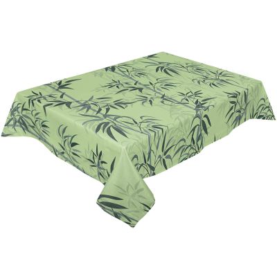 Aesthetics Bamboo Rectangle Tablecloths 60x140, Retro Chinese Style Ink Painting Green Table Cloth Wrinkle Free Table Cover Indoor/Outdoor Tabletop Decor for Wedding Holiday Party Dinner Baby Shower