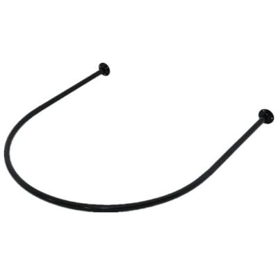 Fitting Room Curtain Rod U-Shaped - Clothing Store Dressing Room Curtain Rod - Bathroom Curtain Rod - Wall Mount Semi-Circle Ring Shelf (Color : Black, Size : 80x80cm)