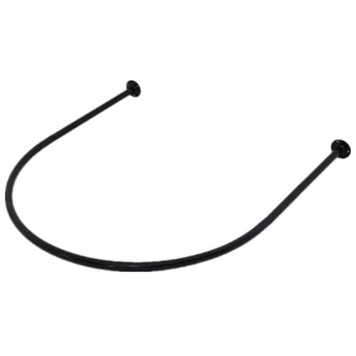 Fitting Room Curtain Rod U-Shaped - Clothing Store Dressing Room Curtain Rod - Bathroom Curtain Rod - Wall Mount Semi-Circle Ring Shelf (Color : Black, Size : 80x80cm)