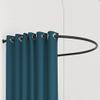 Fitting Room Curtain Rod U-Shaped - Clothing Store Dressing Room Curtain Rod - Bathroom Curtain Rod - Wall Mount Semi-Circle Ring Shelf (Color : Black, Size : 80x80cm) view 2