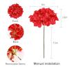 Auihiay 64pcs Hydrangea Artificial Flowers, Red Fake Hydrangea Flowers with Stems, Artificial Hydrangea Flowers for Wedding Centerpieces, Home Garden Party Decoration (Red) view 4