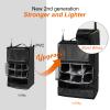 TABITORA Travel Portable Hanging Shelves Closet Organizer Packing Luggage Storage with Multifunctional and Foldable Invisible Compartment,Lightweight, for Suitcase, RV,ClosetBlack,XXL view 2