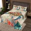 Erosebridal Octopus Bedspread, 3D Sea Turtle Bedding for Kids Boys Girls, Retro Sailboat Crab Reptile Quilt Set, Teal Jellyfish Coverlet Set, Marine Mediterranean Style Quilted Coverlet, King view 2