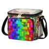 bisibuy Rainbow Box Pattern Clear Lunch Bag Stadium Approved PVC Plastic See Through Lunch box with Adjustable Strap for Sports Events Concerts Office view 2