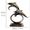 ALDEPO Sculpture Tabletop Two Dolphin Design Decorative Figurine Decoration-Marine Life Designs Gift-Decor Collection for Home/Desk Decorations Good Luck Collectible Ornaments Statue view 2