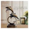 ALDEPO Sculpture Tabletop Two Dolphin Design Decorative Figurine Decoration-Marine Life Designs Gift-Decor Collection for Home/Desk Decorations Good Luck Collectible Ornaments Statue view 4