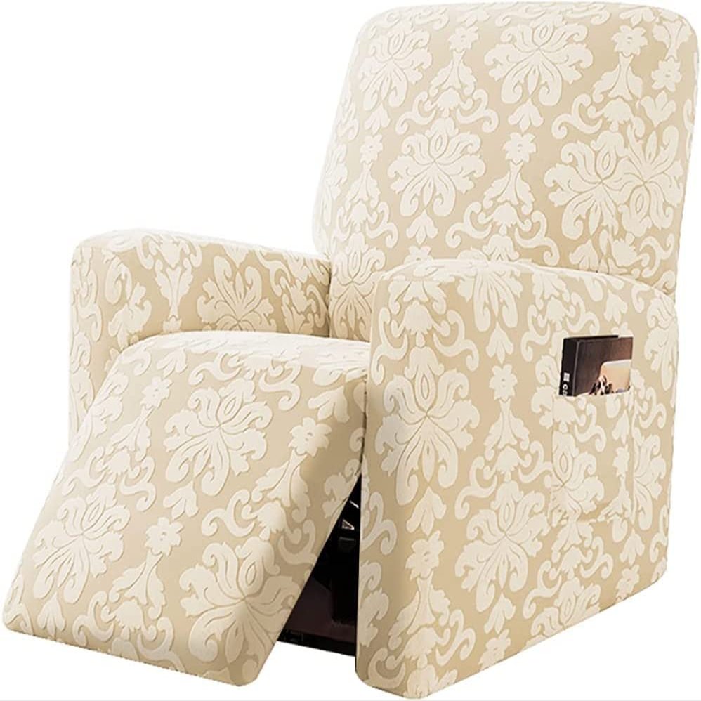 1/2/3 Seater Stretch Recliner Sofa Cover Jacquard Recliner Sofa Cover Thicken Spandex Sofa Cover with Elastic Bottom Furniture Protector Jacquard Highly Elastic Washable Anti-Slip Four Seasons ( Color