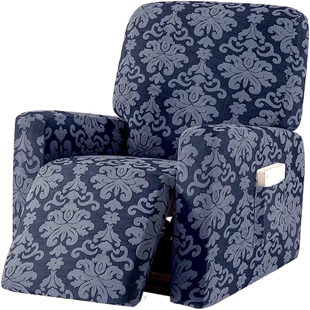 1/2/3 Seater Stretch Recliner Sofa Cover Jacquard Recliner Sofa Cover Thicken Spandex Sofa Cover with Elastic Bottom Furniture Protector Jacquard Highly Elastic Washable Anti-Slip Four Seasons ( Color