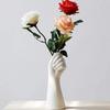 MCHDMI Ceramic Vase, Creative Hand-Shaped Flower Vase, Tabletop White Arm Vase for Home Office Decoration view 3