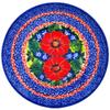 Polmedia Polish Pottery Dessert Plate UNIKAT - Red Finesy Pattern Handmade in Boleslawiec Poland + Certificate of Authenticity view 1