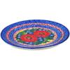 Polmedia Polish Pottery Dessert Plate UNIKAT - Red Finesy Pattern Handmade in Boleslawiec Poland + Certificate of Authenticity view 2