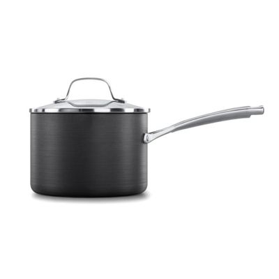 Calphalon Classic 3.5 Quart Sauce Pan with Lid, Hard Anodized Nonstick Cookware, AquaShield Technology, Dishwasher and Oven Safe