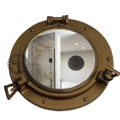 17 Inch Vintage and Antique Style Decorative Round Aluminium Porthole Wall Mirrors for Bedroom Living Room Decorative Face Mirror Maritime Home Decor & Gifts
