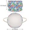 OKCELL-Blue Red Flower-Cute Big Basket-Egg Bunny Bucket for Kids Printed Canvas Candy Bucket Tote For Kids Empty with Handle view 3