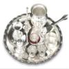 BENGALEN Puja Items Silver Plated Pooja thali Set 8 Inch with Plate Ghanti Bowl Spoon Dhup Dan Diya Kumkum Holder Coin Thali for Home Mandir Office Wedding Return Diwali Gift Items view 1