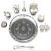 BENGALEN Puja Items Silver Plated Pooja thali Set 8 Inch with Plate Ghanti Bowl Spoon Dhup Dan Diya Kumkum Holder Coin Thali for Home Mandir Office Wedding Return Diwali Gift Items view 3