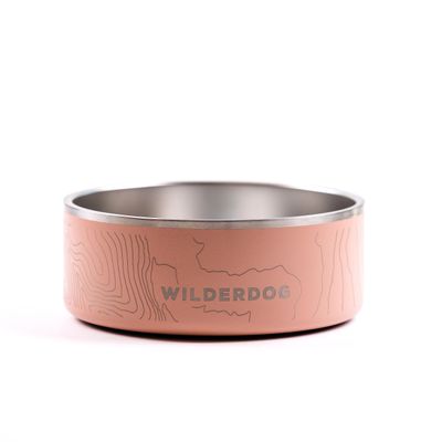 Widlerdog Stainless Steel Dog Bowl with Extra Durable Kitchen-Grade BPA-Free Stainless Steel with Non-Slip Rubber Ringed Bottom (Rose, 32 oz)