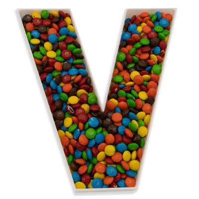 10" Reusable Plastic Box Form Tray Display for Treats, Charcuterie, Cake Pop, Candy, Charcuterie Box, Custom Charcuterie Letters Fillable - Reusable Letter Box - (White Plastic, V)