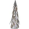 Northlight Sequined Layered Leaves Christmas Cone Tree - 20" - Platinum and Champagne Finish view 1