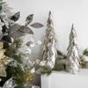 Northlight Sequined Layered Leaves Christmas Cone Tree - 20" - Platinum and Champagne Finish view 2
