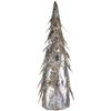 Northlight Sequined Layered Leaves Christmas Cone Tree - 26" - Platinum and Champagne Finish view 1