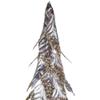 Northlight Sequined Layered Leaves Christmas Cone Tree - 26" - Platinum and Champagne Finish view 3