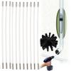 chimney sweep kit Dryer Vent Cleaning Drain Rod Set,Chimney Sweep Brushes Kit, Electrical Drill Drive Nylon Sweeping Brush For Chimneys Flue Fireplace Stove,410 Mm,12 Rods ( Color : 12 Rods , Size : 4 view 1