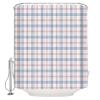 Blue Pink Plaid Shower Curtain Set - Small 36" x 72" Washable Bathtub Curtain with 12 Hooks, Simple Cream Blue Pink Checkered Waterproof Fabric Stall Shower Curtains for Bathroom/Bathtub Dcor view 2