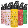 BJPKPK Insulated Water Bottle with Straw Lid, 18 oz Stainless Steel Metal Water Bottles, Reusable Leak Proof BPA Free Water Bottles, Cups, Thermo, Hawaii Fruits-Yellow view 1
