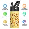 BJPKPK Insulated Water Bottle with Straw Lid, 15 oz Stainless Steel Metal Water Bottles, Reusable Leak Proof BPA Free Water Bottles, Cups, Thermo, Yummy view 2