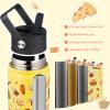 BJPKPK Insulated Water Bottle with Straw Lid, 15 oz Stainless Steel Metal Water Bottles, Reusable Leak Proof BPA Free Water Bottles, Cups, Thermo, Yummy view 3