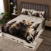 Feelyou Bear Bedspread Western Wildlife Bear Printed Kids Quilted Coverlet for Boys Girls Wild Animal Coverlet Set Breathable Quilted Room Decor Twin Size view 1