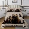 Feelyou Bear Bedspread Western Wildlife Bear Printed Kids Quilted Coverlet for Boys Girls Wild Animal Coverlet Set Breathable Quilted Room Decor Twin Size view 2