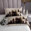 Feelyou Bear Bedspread Western Wildlife Bear Printed Kids Quilted Coverlet for Boys Girls Wild Animal Coverlet Set Breathable Quilted Room Decor Twin Size view 4